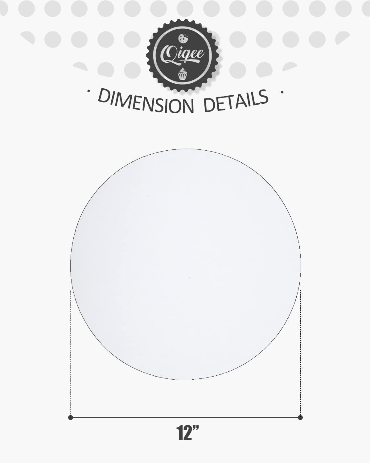 qiqee 40-Packs Cake Boards Round 12 Inch White Cake Circles Rounds Base Food-Grade Cardboard Cake Plate（Thinner But Stronger）
