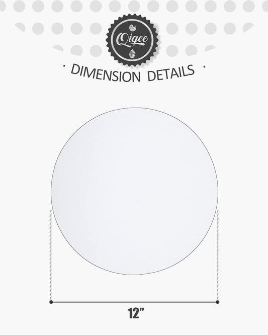 qiqee 40-Packs Cake Boards Round 12 Inch White Cake Circles Rounds Base Food-Grade Cardboard Cake Plate（Thinner But Stronger）