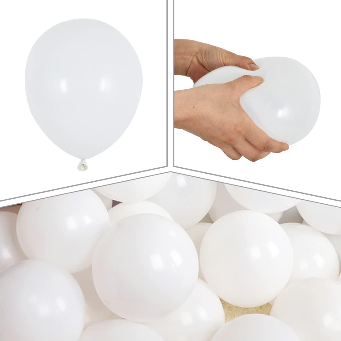 BEISHIDA 100Pcs 5 Inch Pastel White Balloons Mini Thicken Light Macaron White Latex Balloon for Birthday Wedding Reception Bridal Shower Party Decorations Supplies