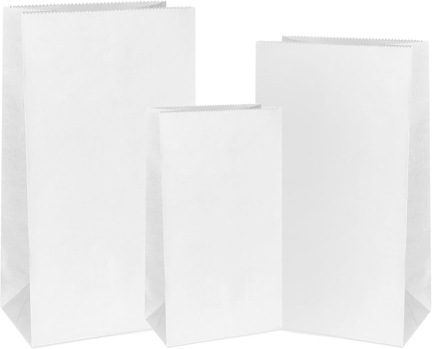 KEYYOOMY White Paper Bags Small White Paper Lunch Bags Party Favor Bag Goodie Bag for Wedding Birthday Party (72 CT, 3 Sizes)