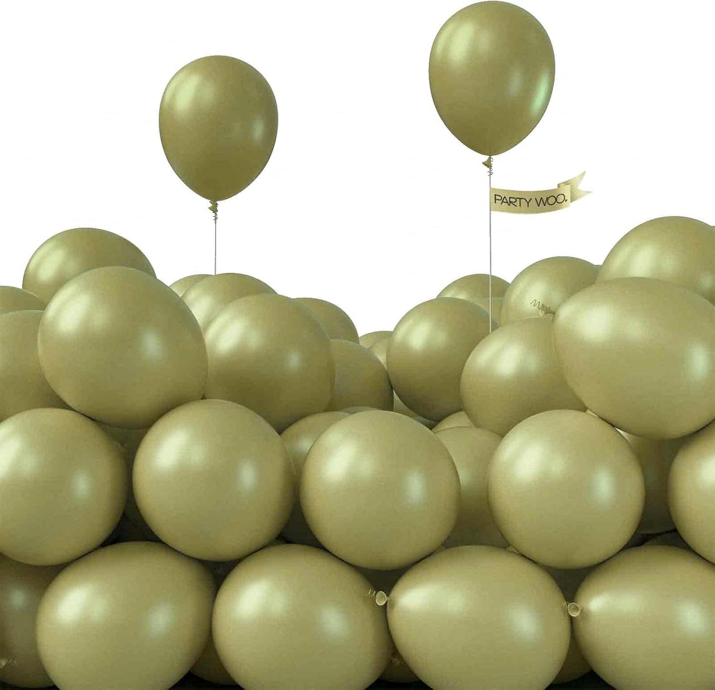 PartyWoo Sage Green Balloons 50 pcs 5 Inch Small Mini Matte Sage Olive Green Boho Neutral Eucalyptus Latex Balloons for Wedding Baby Shower Gender Reveal Birthday Party Decorations Green-F11