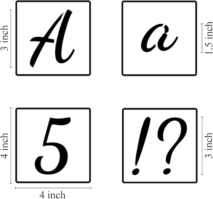 3 Inch Alphabet Letter Stencils for Painting - 70 Pack Letters and Numbers Stencil Templates with Signs for Painting on Wood, Reusable Number and Letter Stencils for Chalkboard Wood Signs & Wall Art