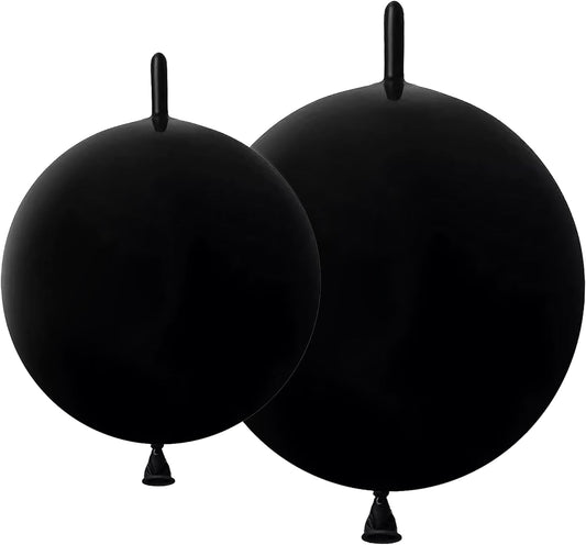Black Link Balloons 6 Inch 12 Inch 120 Pcs Latex Linking Balloons for Birthday Wedding Party Festival Decorations