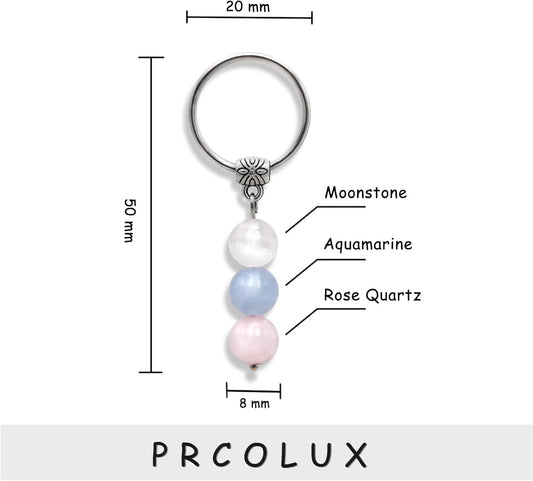PRCOLUX Natural Healing Crystal Keychain Gifts for Women, Best Friend, Mom, Aunt, Wife Birthday Christmas Graduation Gifts