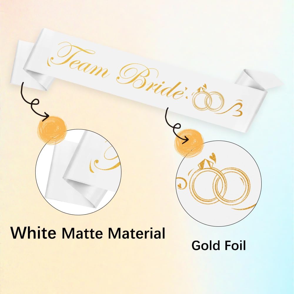 Maid of Honor Sash White - Bride Bachelorette Party Sashes Gifts - Bachelor Party Decorations - Bridal Shower Decorations