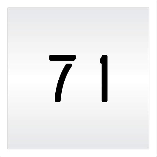 Pavement, Curb, and WheelStop Stencils - 4 inch Double Number Stencil - (71) - 4" x 4" x 1/8" (128 mil) - Pro-Grade