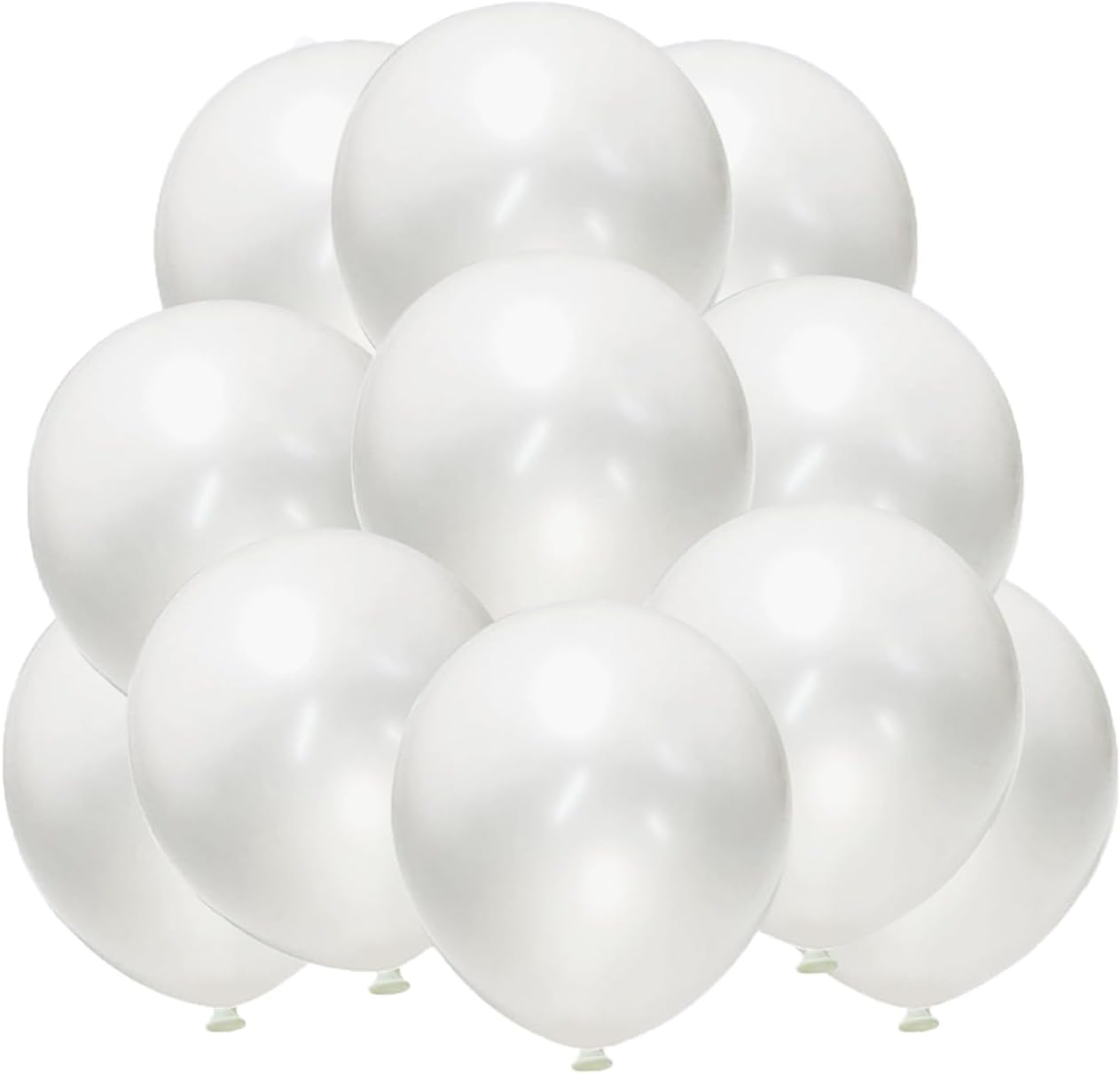Pearl White Balloons 12 Inch 50PCS Matte Balloons Round Pearlized White Latex Balloons for Wedding Birthday Christmas Baby Shower Anniversary Backdrop White Theme Party Arch Decorations