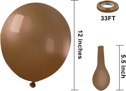 KBZVNAF Brown Balloons Latex Party Balloons - 50 Pack 12 inch Light Brown Helium Balloons for Baby Shower Birthday Wedding Safari Theme Party Decorations