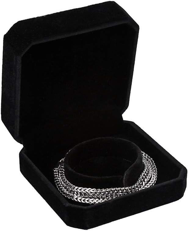 HooAMI Black Velvet Bracelet Bangle Cuff Box Travel Storage Display Case Jewelry Gift Boxes 2pcs