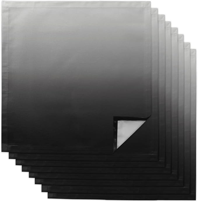 Cloth Napkins Black and Grey Ombre Set of 8 Dinner Napkins Paper Soft Durable Washable Table Napkin Gradient Color Reusable Napkins for Family Dinners Weddings and Everyday Use 20x20 Inch