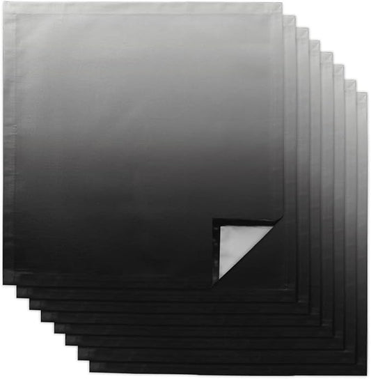 Cloth Napkins Black and Grey Ombre Set of 8 Dinner Napkins Paper Soft Durable Washable Table Napkin Gradient Color Reusable Napkins for Family Dinners Weddings and Everyday Use 20x20 Inch