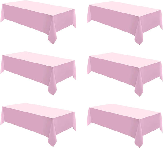 Rectangle Tablecloths 90x132 Inch 6 Pack Pink Tablecloth Washable Decorative Linen Polyester Table Cloths for Dining Table Banquets Buffet Parties and Wedding