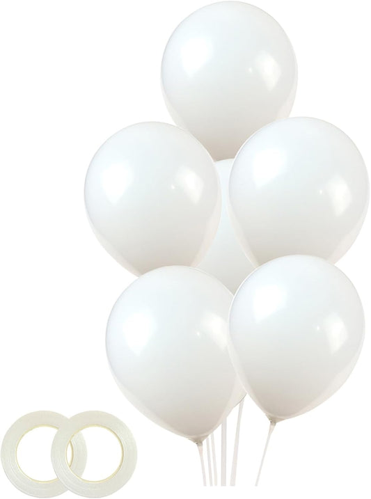 White Balloons,100 Pack 12 Inch Latex Balloons,for Wedding Birthday Party Baby Shower Christmas Party Decorations