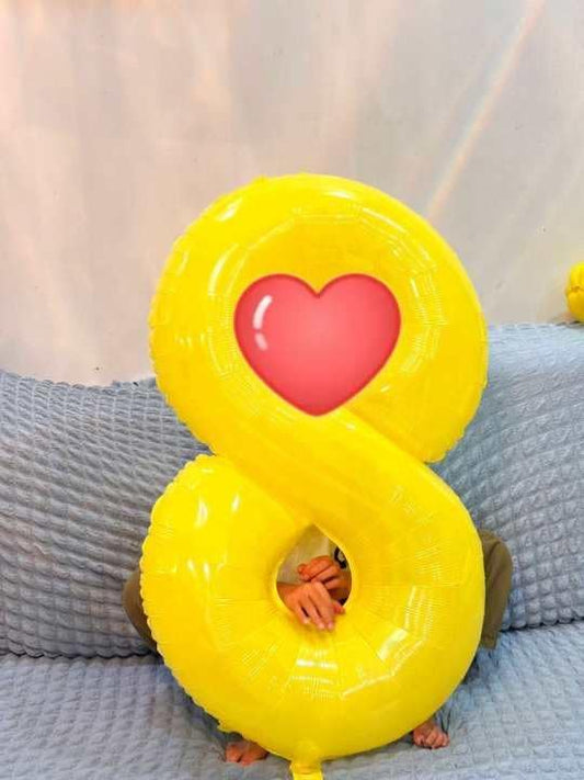 Yellow Number 4 Balloon 40 Inch, 4th Birthday Party Decorations for Children, Giant 4 Foil Balloon for Party Supplies