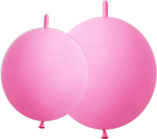 Pink Link Balloons 6 & 12 Inch – 120 Pcs Latex Linking Balloons for Baby Shower & Birthday