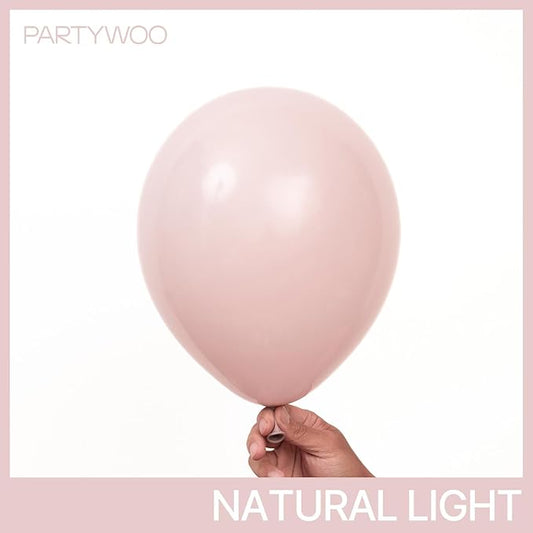 PartyWoo Dusty Pink Balloons 140pcs Different Sizes of 18 12 10 5 Inch Boho Blush Lilac Pink Latex Balloons for Birthday Baby Shower Graduation Anniversary Bachelorette Party Decorations Pink-F54