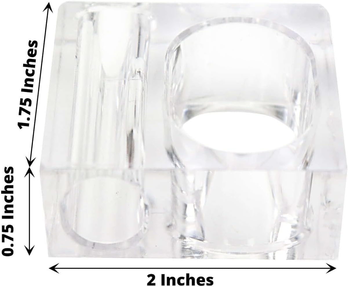 Efavormart 4 Pack | Clear Acrylic Square Mini Bud Vase Napkin Rings, 2-in-1 Flower Napkin Holders