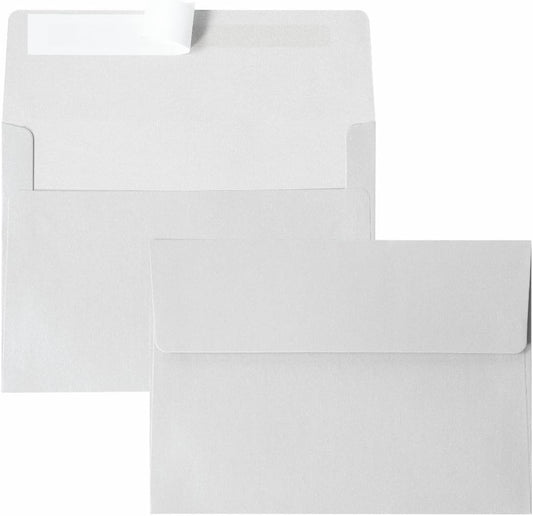 Keketer A2 Metallic Silver Printable Envelopes 80 Pack Self - Seal, for 5x7 Cards, Weddings, Invitations, Baby Shower 4.375 x 5.75 Inches