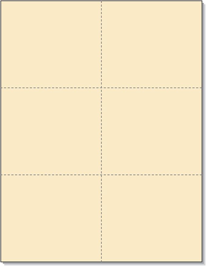 Laser Printer Blank Cards - 6 up per Page, Perforated, for School, Wedding & Inventory Tags, Trip Tickets (Manila, 300 Cards)