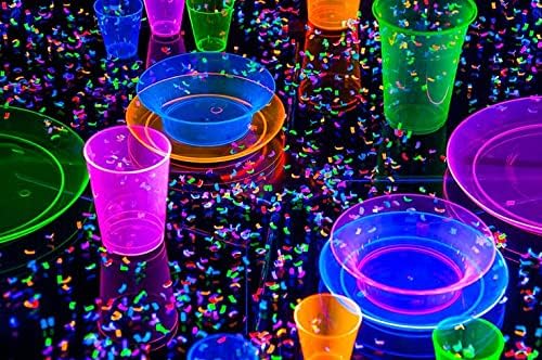 Ultimate Confetti - Multicolor Blacklight (UV Reactive) Tissue Streamers Biodegradable - 20 Rolls (1"x30')