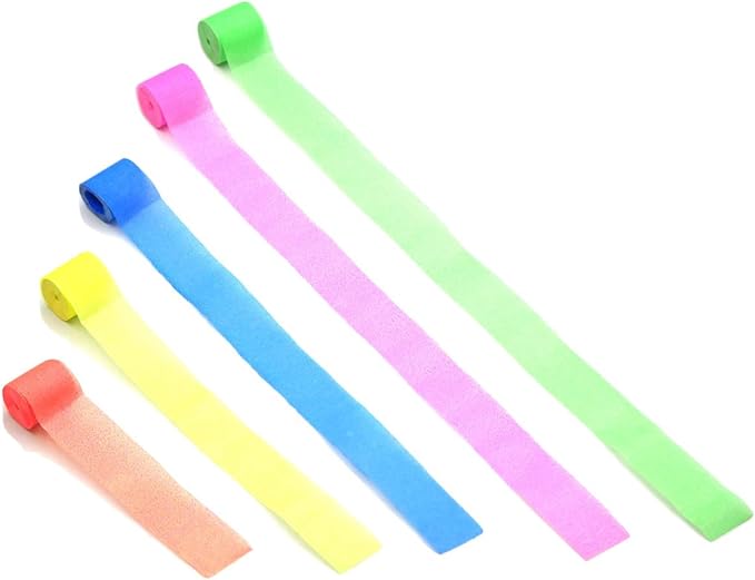 Ultimate Confetti - Multicolor Blacklight (UV Reactive) Tissue Streamers Biodegradable - 20 Rolls (1"x30')