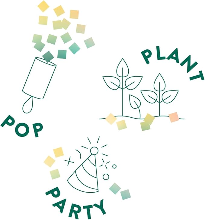 Modern Sprout Seed Confetti Poppers with Flower Seeds - Party Favors for Outdoor Wedding Birthday & Parties - Non-Toxic Plastic-Free & Pollinator Safe Plantable Seed Paper - Blue Bravo (Pack of 12)