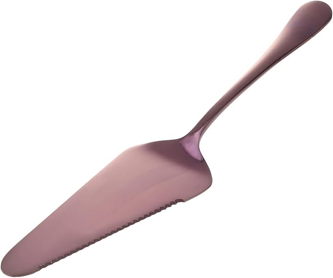 Generic Serrated Edge Stainless Steel Cake Server, Mirror Finish Baking Shovel, Ergonomic Cake Cutter Spatula, Dessert Pastry Slicer, Easy Wash Pie Shovel (Purple)