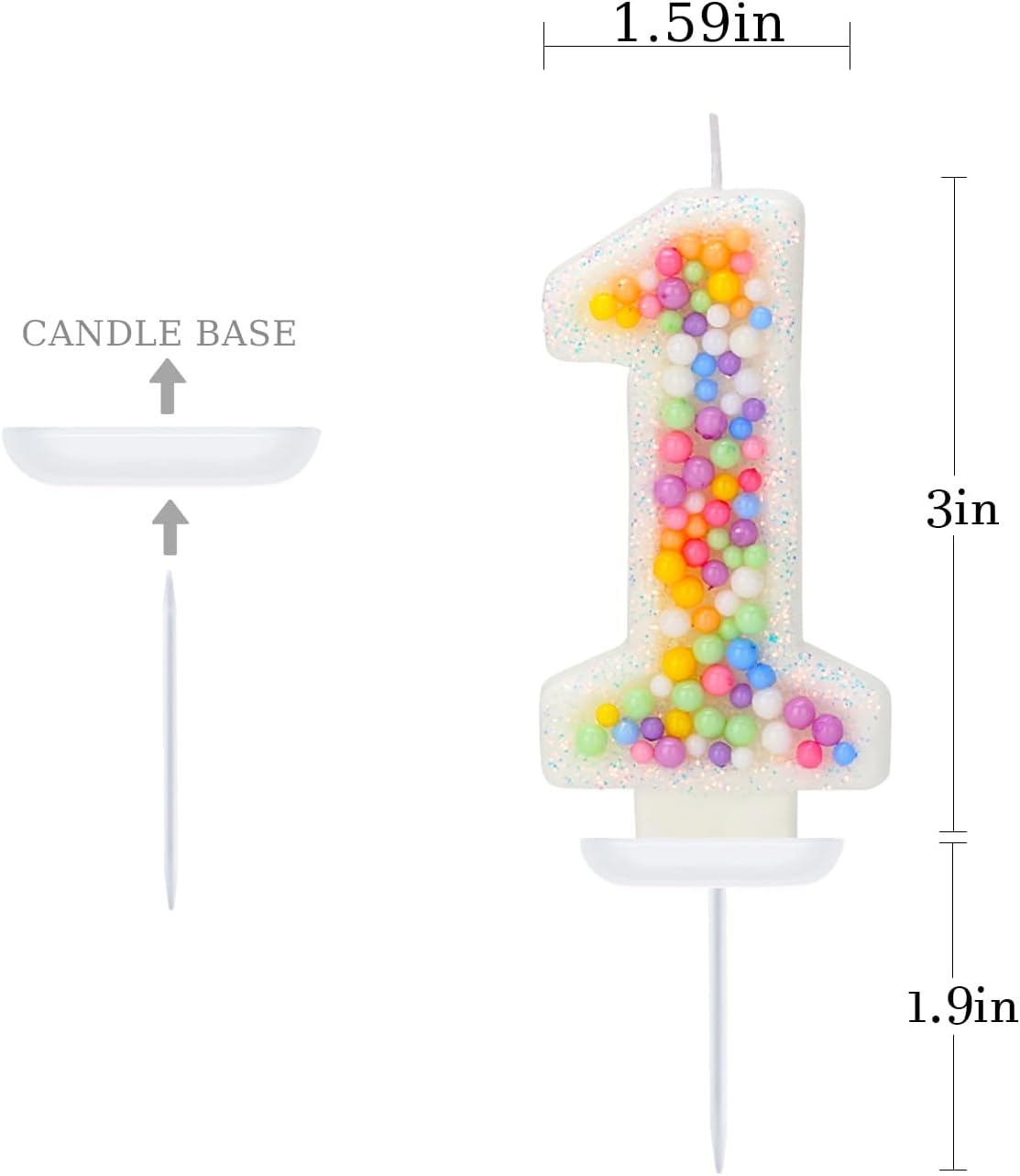 Birthday Candles for Boys/Girls - Number 1 Candle, Colorful Macaron Candles, 1st Birthday Candle, Cake Decorations, Theme Party Supplies