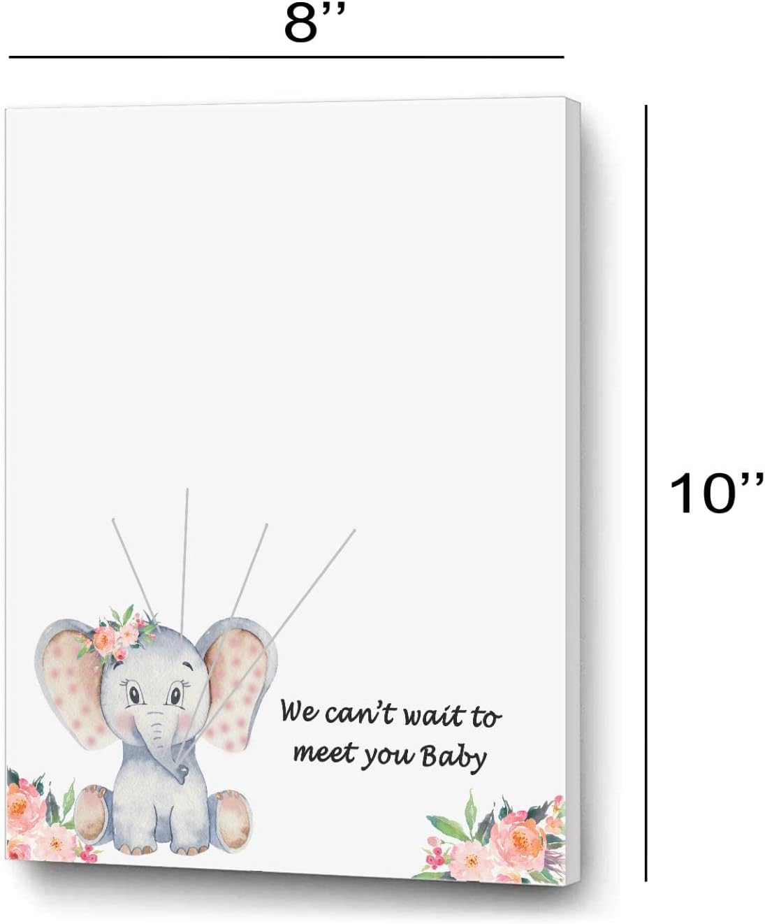 Baby Shower Guest Book Fingerprint Tree Canvas, a Baby Shower Guest Book, Finger Print Guest Book, Gender Reveal Decoration Elephant Theme
