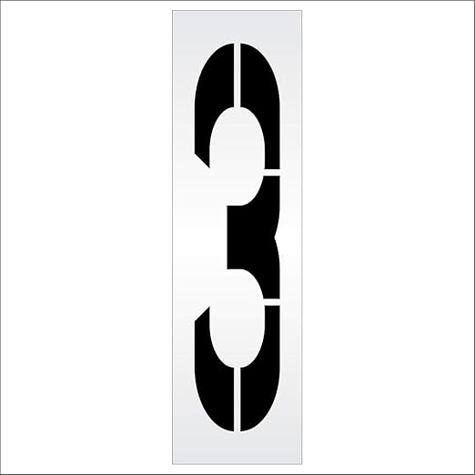 Pavement Stencils - 72 inch Single Number Stencil - 3-72" x 16" x 1/16" (63 mil) - Light-Duty