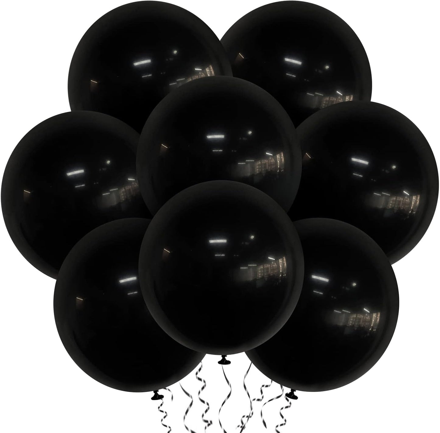 18 Inch Black Balloons Latex Party Balloons 20 Pack Big Black Thicker Balloons Large Round Helium Balloon for Christmas Thanksgiving Baby Shower Wedding Birthday Father's Day Party Decorations
