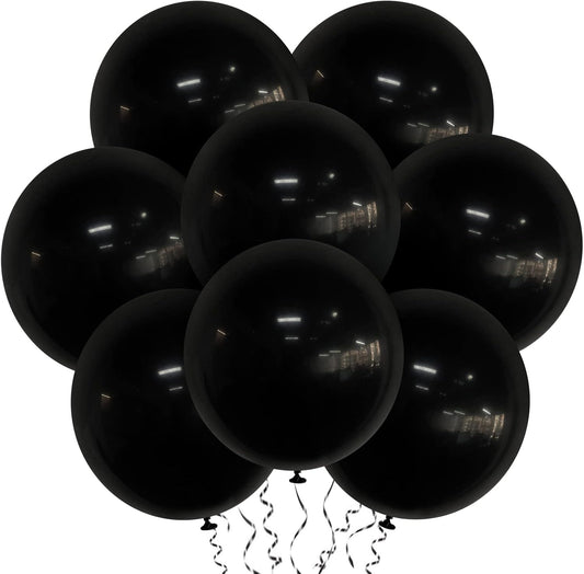 18 Inch Black Balloons Latex Party Balloons 20 Pack Big Black Thicker Balloons Large Round Helium Balloon for Christmas Thanksgiving Baby Shower Wedding Birthday Father's Day Party Decorations