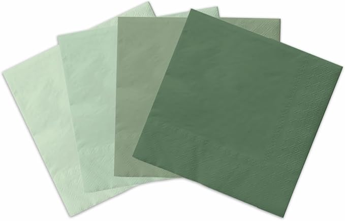 Sage Green Napkin-40Pcs Sage Green Party Decorations Gradient Green Cocktail Napkins Disposable for Birthday, Baby Shower, Wedding