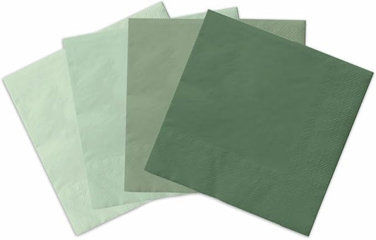 Sage Green Napkin-40Pcs Sage Green Party Decorations Gradient Green Cocktail Napkins Disposable for Birthday, Baby Shower, Wedding