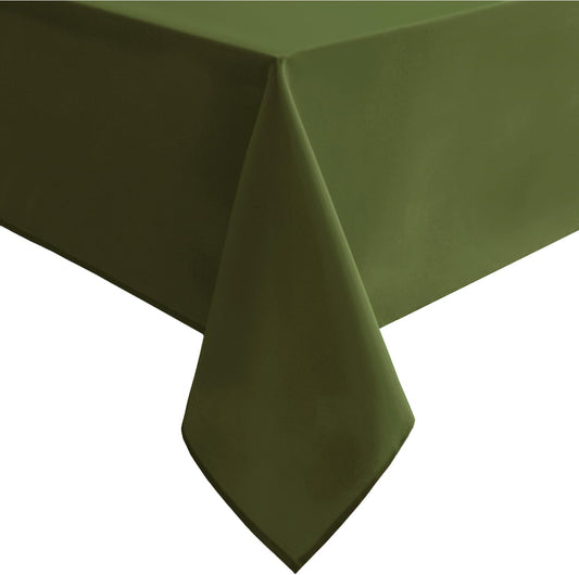 Hiasan Olive Green Square Tablecloth - Waterproof and Spillproof Restaurant Washable Polyester Table Cloth for Dining Room, 54 x 54 Inch
