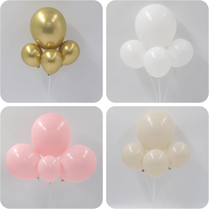 Pink and White Gold Balloons Arch Kit-164pcs Sand White Gold Pink Balloons Garland Kit for Mothers Day, Birthday, Christening, Baby Shower, Bridal Shower, Engagement Party Decorations