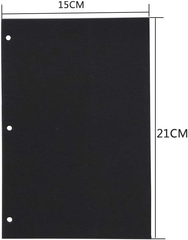 ThxMadam Scrapbooking Black Paper 21x15CM,20 Sheets Extra Refill Pages Photo Book Blank Paper for Scrapbook Photo Album Guest Book Memory Notebook 8.66" x 7.08" (22x18CM) for Album Small