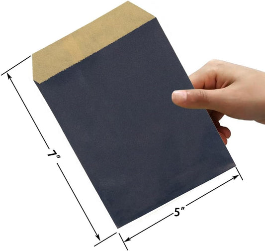 AZOWA Navy Blue Candy Buffet Bags 5 x 7 In Small Paper Treat Bags 100 Pieces