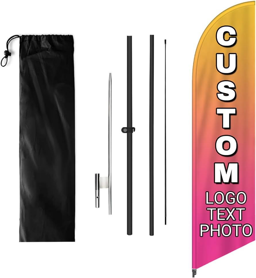 Custom Advertising Feather Flags for Outside Business 4 Sizes Personalized Advertising Flags Custom Logo Flag
