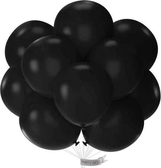 PartyWoo Black Balloons 20 pcs 18 Inch Large Big Jumbo Giant Matte Black Latex Helium Balloons for Graduation Halloween New Year Anniversary Birthday Retirement Party Decorations Black-Y18