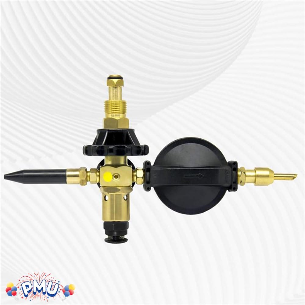 PMU Helium Balloon Filler with Automatic Shut-Off for Mylar/Foil and Dual Latex Inflator with Gauge and Balloon Ribbon String Cutter - 1pc Set