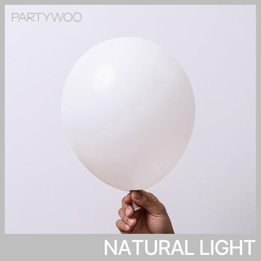 PartyWoo White Balloons 101 pcs 12 Inch Matte White Latex Balloons for Wedding Bridal Graduation Engagement Baby Shower Gender Reveal Easter Anniversary Birthday Party Decorations White-Y13