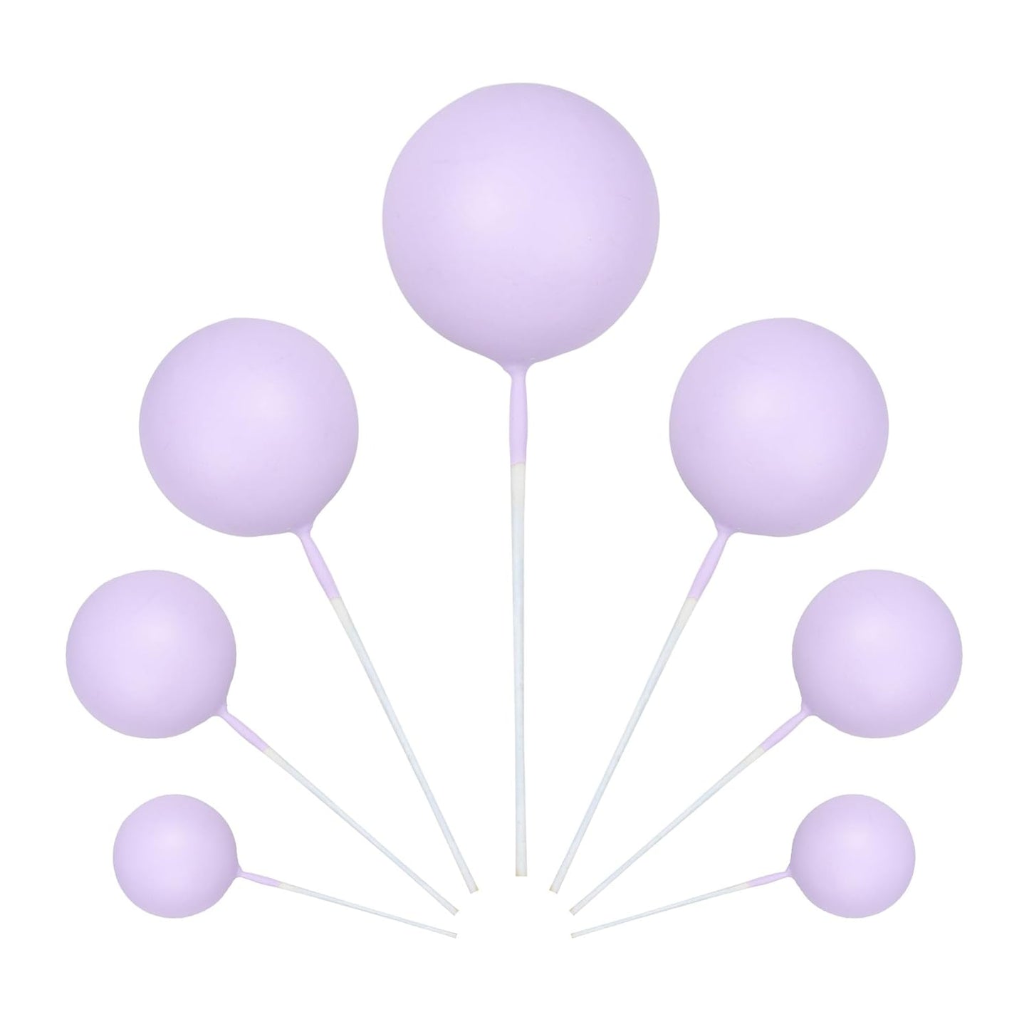 Gyufise 30Pcs Balls Cake Toppers Ball Cake Picks Foam Ball Shaped Cupcake Toppers Mini Balloons Baby Shower Cake Decorations for Wedding Enaggement Bridal Shower Birthday Party Supplies Light Purple