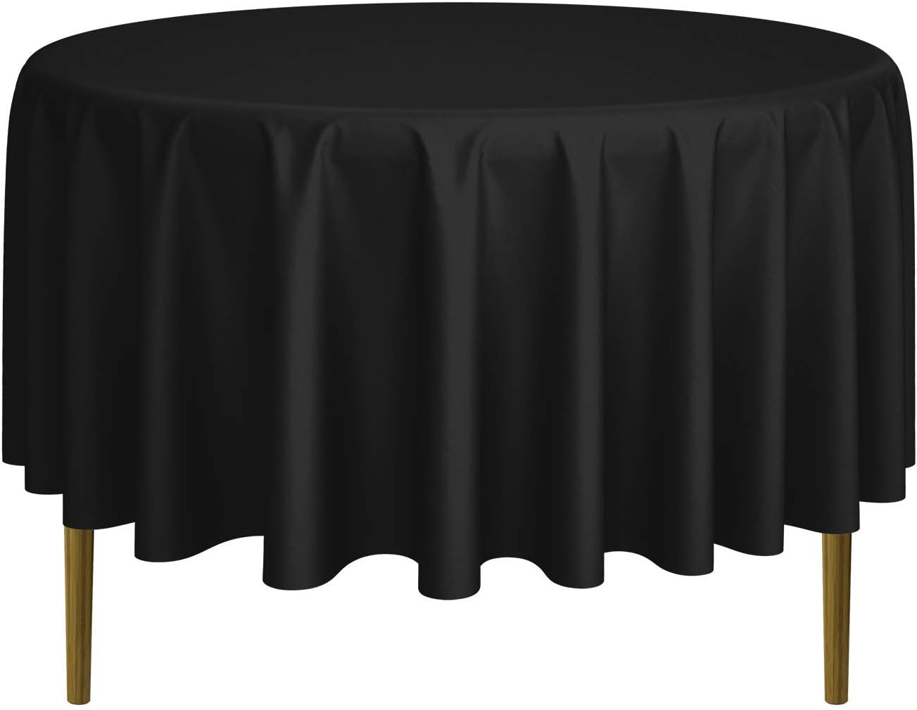 Lann's Linens - 90" Round Premium Tablecloth for Wedding/Banquet/Restaurant - Polyester Fabric Table Cloth - Black