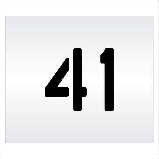 Pavement, Curb, and WheelStop Stencils - 6 inch Double Number Stencil - (41) - 6" x 6" x 1/16" (63 mil) - Light-Duty