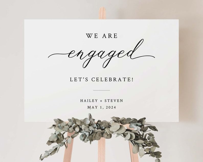 Engagement Party Welcome Sign, Engagement Sign, Welcome to Our Engagement, Engagement Decoration, Minimalist Modern Engagement Sign, Wedding Signs