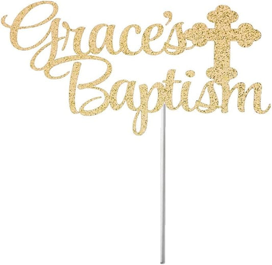 Custom Personalized Baptism Cake Topper