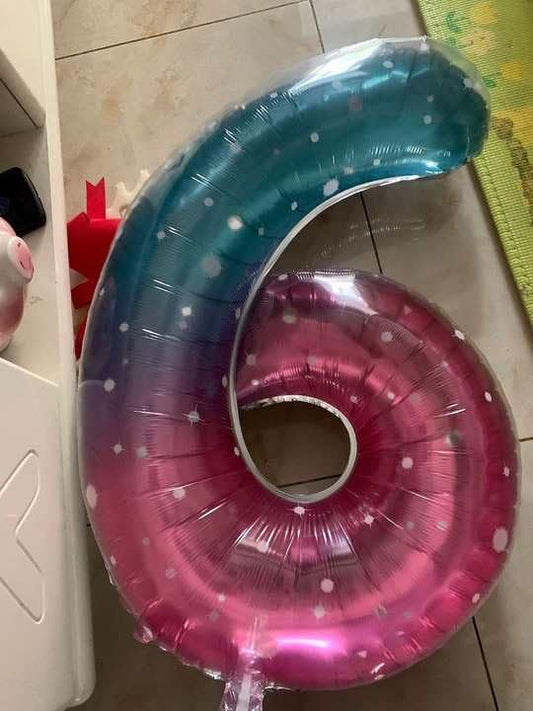 Starry Sky Number 9 Balloon 40 Inch, 9th Birthday Party Decorations for Children, Giant 9 Foil Balloon for Party Supplies