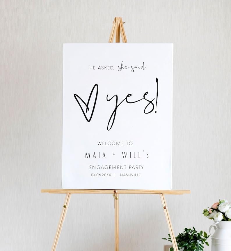 Engagement Party Welcome Sign, Engagement Sign, Welcome To Our Engagement, Engagement Decorations, Minimalist Modern Engagement Sign