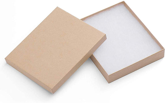 MESHA Brown Jewelry Gift Boxes with Lids 10 PC, 6x5x1 Cotton Filled Jewelry Boxes, Necklace Gift Box, Bracelet Gift Box, Earring Box, Bulk Jewelry Boxes for Shipping, Small Business, Accessories